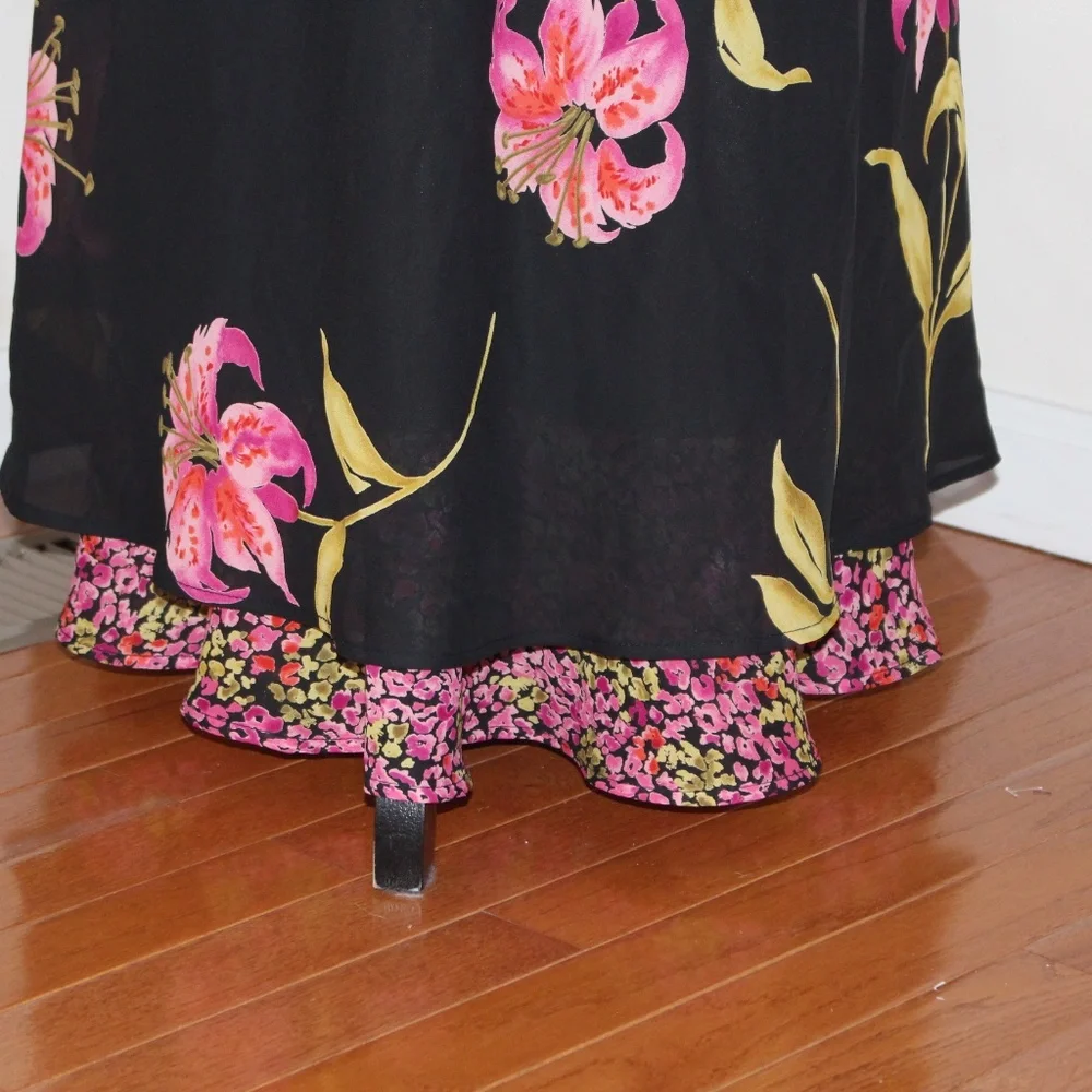 Jessica Howard, Vintage 90s  Pink Hibiscus floral  dress - Picture 4 of 9